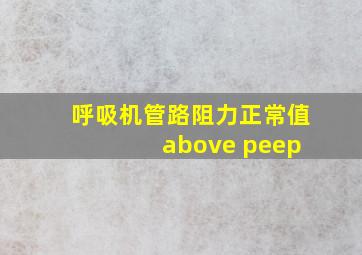 呼吸机管路阻力正常值 above peep